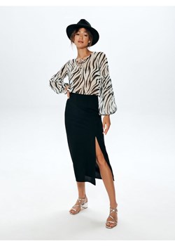 Sinsay - Spódnica midi z rozcięciem - czarny ze sklepu Sinsay w kategorii Spódnice - zdjęcie 161257893