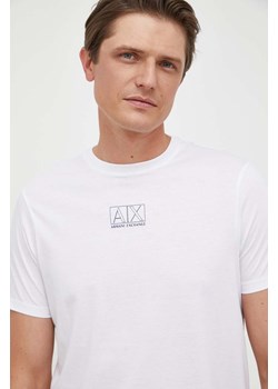 Armani Exchange t-shirt bawełniany kolor biały z nadrukiem ze sklepu ANSWEAR.com w kategorii T-shirty męskie - zdjęcie 161263103