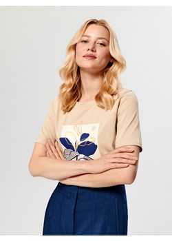 Sinsay - Koszulka z napisem - beżowy ze sklepu Sinsay w kategorii Bluzki damskie - zdjęcie 161263341