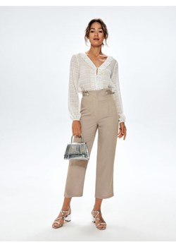 Sinsay - Spodnie z lnem - beżowy ze sklepu Sinsay w kategorii Spodnie damskie - zdjęcie 161263361