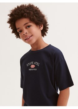 Reserved - T-shirt z haftem - granatowy ze sklepu Reserved w kategorii T-shirty chłopięce - zdjęcie 161266902