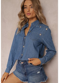 Niebieska Koszula Bawełniana z Guzikami Rogha ze sklepu Renee odzież w kategorii Koszule damskie - zdjęcie 161268520