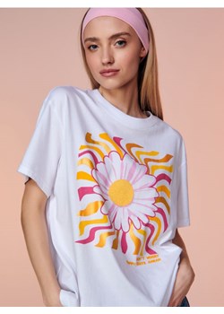 Sinsay - Koszulka z nadrukiem - biały ze sklepu Sinsay w kategorii Bluzki damskie - zdjęcie 161269083