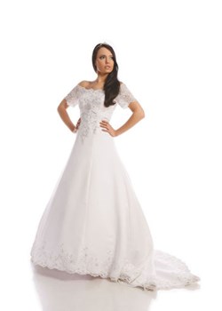 Suknia Ślubna FSS536 BIAŁY ze sklepu fokus.pl w kategorii Sukienki - zdjęcie 16127032