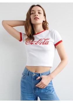 Sinsay - Crop top Coca Cola - biały ze sklepu Sinsay w kategorii Bluzki damskie - zdjęcie 161276302