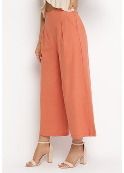 Pomarańczowe Szerokie Spodnie Bawełniane Camprell ze sklepu Born2be Odzież w kategorii Spodnie damskie - zdjęcie 161280903