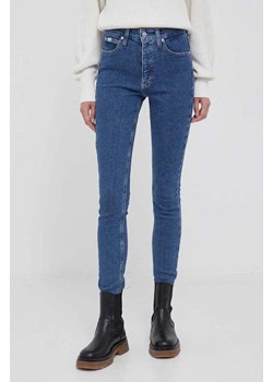 Calvin Klein Jeans jeansy damskie kolor niebieski ze sklepu ANSWEAR.com w kategorii Jeansy damskie - zdjęcie 161284503