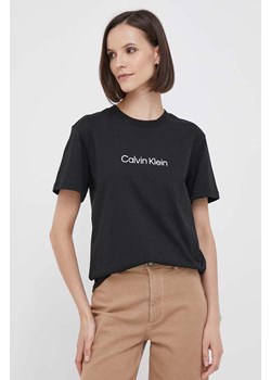 Calvin Klein t-shirt bawełniany kolor czarny ze sklepu ANSWEAR.com w kategorii Bluzki damskie - zdjęcie 161284512