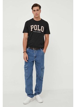 Polo Ralph Lauren t-shirt bawełniany kolor czarny z aplikacją ze sklepu ANSWEAR.com w kategorii T-shirty męskie - zdjęcie 161284820