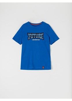 Sinsay - Koszulka z nadrukiem - niebieski ze sklepu Sinsay w kategorii T-shirty męskie - zdjęcie 161287024