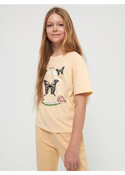 Sinsay - Koszulka z nadrukiem - kremowy ze sklepu Sinsay w kategorii Bluzki dziewczęce - zdjęcie 161287062