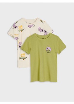 Sinsay - Koszulki 2 pack - kremowy ze sklepu Sinsay w kategorii T-shirty chłopięce - zdjęcie 161310540
