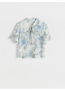 Reserved - Wzorzysta bluzka - jasnoniebieski ze sklepu Reserved w kategorii Bluzki damskie - zdjęcie 161310770