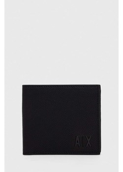 Armani Exchange portfel skórzany męski kolor czarny 958097 3F892 ze sklepu ANSWEAR.com w kategorii Portfele męskie - zdjęcie 161316540