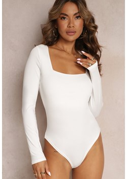 Białe Body z Kwadratowym Dekoltem i Długim Rękawem Gazzla ze sklepu Renee odzież w kategorii Bluzki damskie - zdjęcie 161317181
