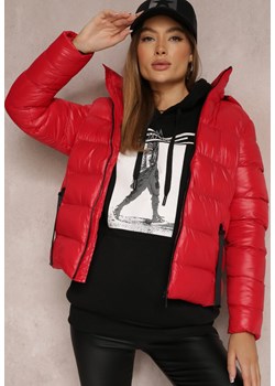 Czerwona Kurtka Nylonowa Pikowana z Kapturem Seyu ze sklepu Renee odzież w kategorii Kurtki damskie - zdjęcie 161331333