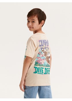 Reserved - T-shirt oversize Minecraft - kremowy ze sklepu Reserved w kategorii T-shirty chłopięce - zdjęcie 161332620