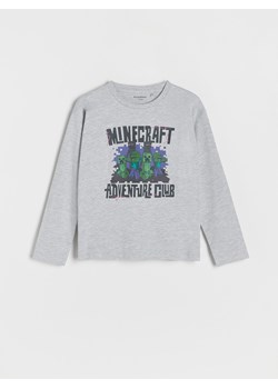 Reserved - Longsleeve Minecraft - jasnoszary ze sklepu Reserved w kategorii T-shirty chłopięce - zdjęcie 161332694