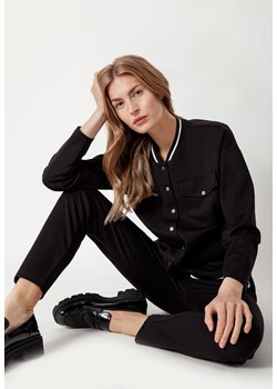 Czarne spodnie dresowe ze ściągaczami z wiskozy ze sklepu Molton w kategorii Spodnie damskie - zdjęcie 161337503