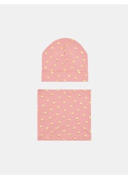 Sinsay - Komplet: czapka i komin - różowy ze sklepu Sinsay w kategorii Czapki dziecięce - zdjęcie 161339280