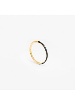 pierścionek z czarną emalią srebrny pozłacany ze sklepu ANIA KRUK w kategorii Pierścionki - zdjęcie 161346450