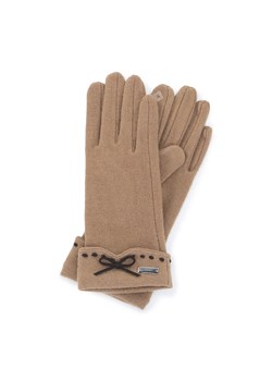 Damskie rękawiczki z przeszyciami i kokardką ze sklepu WITTCHEN w kategorii Rękawiczki damskie - zdjęcie 161349313