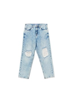 Cropp - Niebieskie jeansy baggy z postrzępieniami - niebieski ze sklepu Cropp w kategorii Jeansy męskie - zdjęcie 161351723