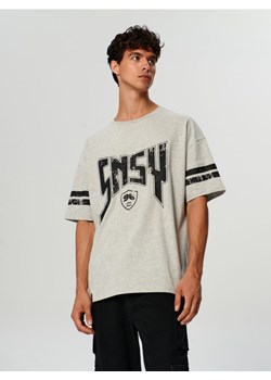 Sinsay - Koszulka z nadrukiem - kremowy ze sklepu Sinsay w kategorii T-shirty męskie - zdjęcie 161355474