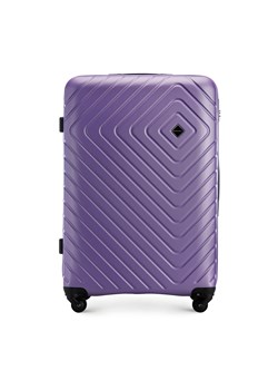Duża walizka z ABS-u z geometrycznym tłoczeniem fioletowa ze sklepu WITTCHEN w kategorii Walizki - zdjęcie 161361910