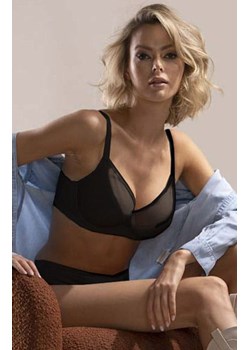 Biustonosz półusztywniany semi-soft czarny Fiona, Kolor czarny, Rozmiar 90E, Unikat ze sklepu Intymna w kategorii Biustonosze - zdjęcie 161383984