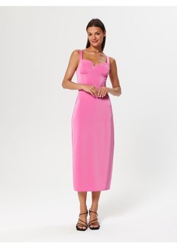 Sinsay - Sukienka midi na ramiączkach - różowy ze sklepu Sinsay w kategorii Sukienki - zdjęcie 161387100