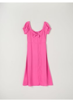 Sinsay - Sukienka midi z wiązaniem - różowy ze sklepu Sinsay w kategorii Sukienki - zdjęcie 161387101