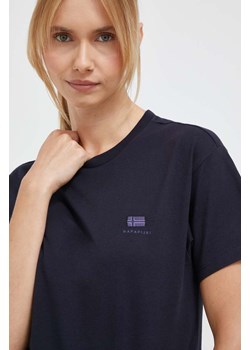Napapijri t-shirt bawełniany S-Nina kolor granatowy NP0A4H871761 ze sklepu ANSWEAR.com w kategorii Bluzki damskie - zdjęcie 161387370