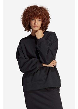 adidas bluza bawełniana Essentials damska kolor czarny gładka IC5249-CZARNY ze sklepu PRM w kategorii Bluzy damskie - zdjęcie 161390820