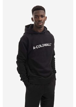 A-COLD-WALL* bluza bawełniana Essential Logo Hoodie męska kolor czarny z kapturem z nadrukiem ACWMW083.-LIGHTORANG ze sklepu PRM w kategorii Bluzy męskie - zdjęcie 161390874