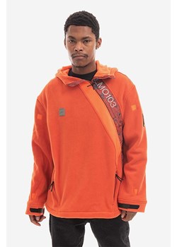 A-COLD-WALL* bluza Axis Fleece męska kolor pomarańczowy z kapturem wzorzysta ACWMO103.-RUST ze sklepu PRM w kategorii Bluzy męskie - zdjęcie 161391953