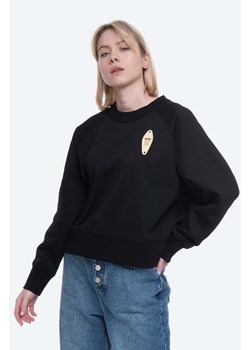 Wood Wood bluza bawełniana Hope damska kolor czarny z aplikacją 12032402.2426-BLACK ze sklepu PRM w kategorii Bluzy damskie - zdjęcie 161391983