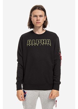 Alpha Industries bluza Embroidery męska kolor czarny z nadrukiem 116312.03-CZARNY ze sklepu PRM w kategorii Bluzy męskie - zdjęcie 161392211