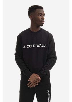 A-COLD-WALL* bluza bawełniana Essential Logo Crewneck męska kolor czarny z nadrukiem ACWMW082.-LIGHTORANG ze sklepu PRM w kategorii Bluzy męskie - zdjęcie 161392782