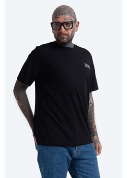 Wood Wood t-shirt bawełniany Sami Info T-shirt kolor czarny z nadrukiem 12135720.2491-WHITE ze sklepu PRM w kategorii T-shirty męskie - zdjęcie 161393224