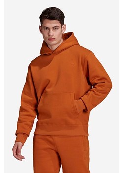 adidas Originals bluza Adicolor Trefoil Hoodie męska kolor pomarańczowy z kapturem gładka H09177-POMARANCZ ze sklepu PRM w kategorii Bluzy męskie - zdjęcie 161393634