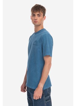 Wood Wood t-shirt bawełniany kolor niebieski wzorzysty 12312507.2491-DARKBLUE ze sklepu PRM w kategorii T-shirty męskie - zdjęcie 161393782