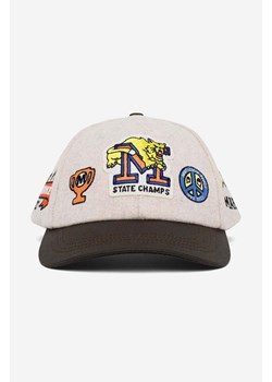 Market czapka z daszkiem wełniana State Champs Hat kolor beżowy z aplikacją 390000172-KREMOWY ze sklepu PRM w kategorii Czapki z daszkiem damskie - zdjęcie 161393954