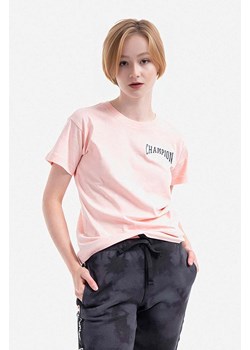 Champion t-shirt bawełniany kolor różowy 114525-WW001 ze sklepu PRM w kategorii Bluzki damskie - zdjęcie 161395011
