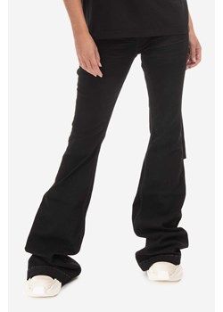 Rick Owens spodnie Bolan Bootcut damskie kolor czarny dzwony high waist DS02B4311.SBBEH2-Black ze sklepu PRM w kategorii Spodnie damskie - zdjęcie 161396152