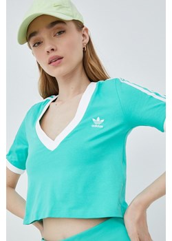 adidas Originals t-shirt HG6596 damski kolor zielony HG6596-HIREGR ze sklepu PRM w kategorii Bluzki damskie - zdjęcie 161396312