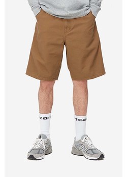 Carhartt WIP szorty bawełniane Single Knee kolor brązowy I027942.HAMILTON.B-HAMILTON.B ze sklepu PRM w kategorii Spodenki męskie - zdjęcie 161397181