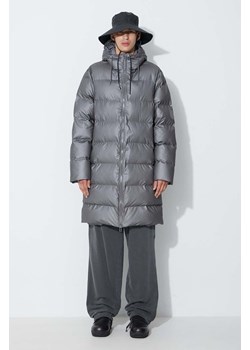 Rains kurtka Long Puffer Jacket 1507 męska kolor szary zimowa ze sklepu PRM w kategorii Kurtki męskie - zdjęcie 161397530