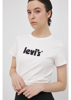 Levi's T-shirt bawełniany kolor biały 17369.1755-Neutrals ze sklepu PRM w kategorii Bluzki damskie - zdjęcie 161398524