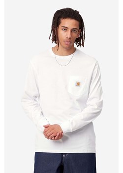 Carhartt WIP longsleeve bawełniany AMMONITE kolor biały gładki I030437-WHITE ze sklepu PRM w kategorii T-shirty męskie - zdjęcie 161399181